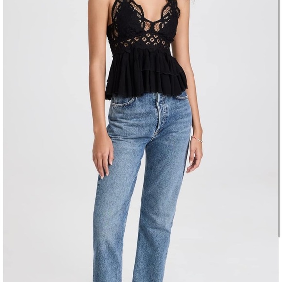 Free People Black Adella Lace Ruffle Tiered Camisole BUY ONE GET ONE FREE ‼️ - Picture 3 of 16